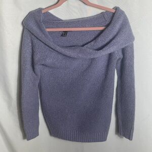 Forever 21 Lavender Off Shoulder Sweater Soft Knit Pullover Women Size M